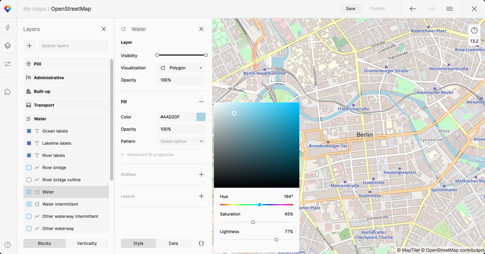 Tool for map designers to create customized maps usable in QGIS