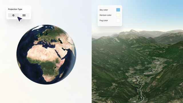 3d globe projection atmosphere adjustments