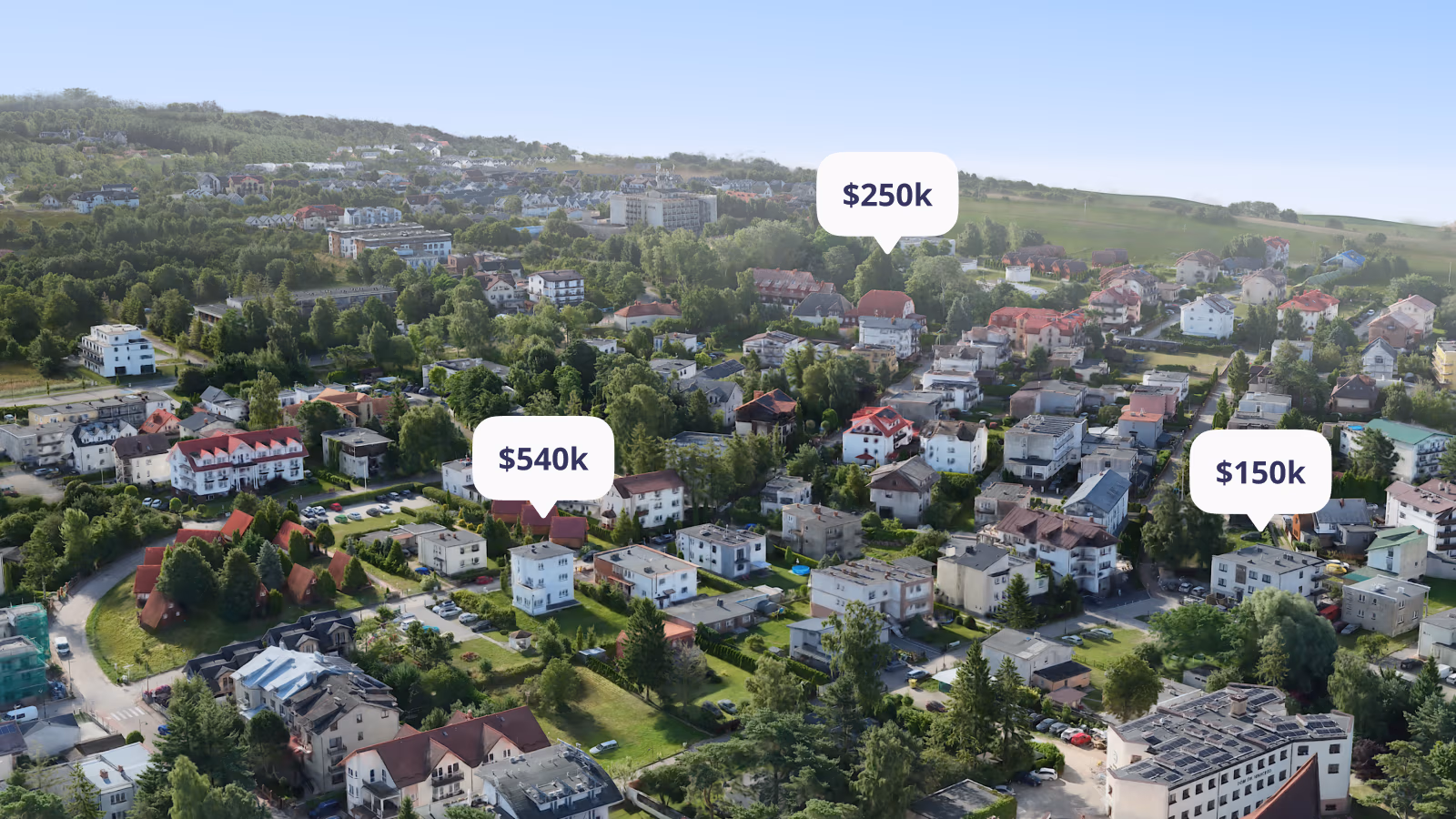 Add price labels above properties in 3D models of cities