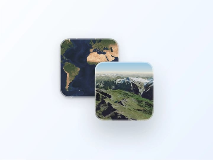 3D terrain and satellite