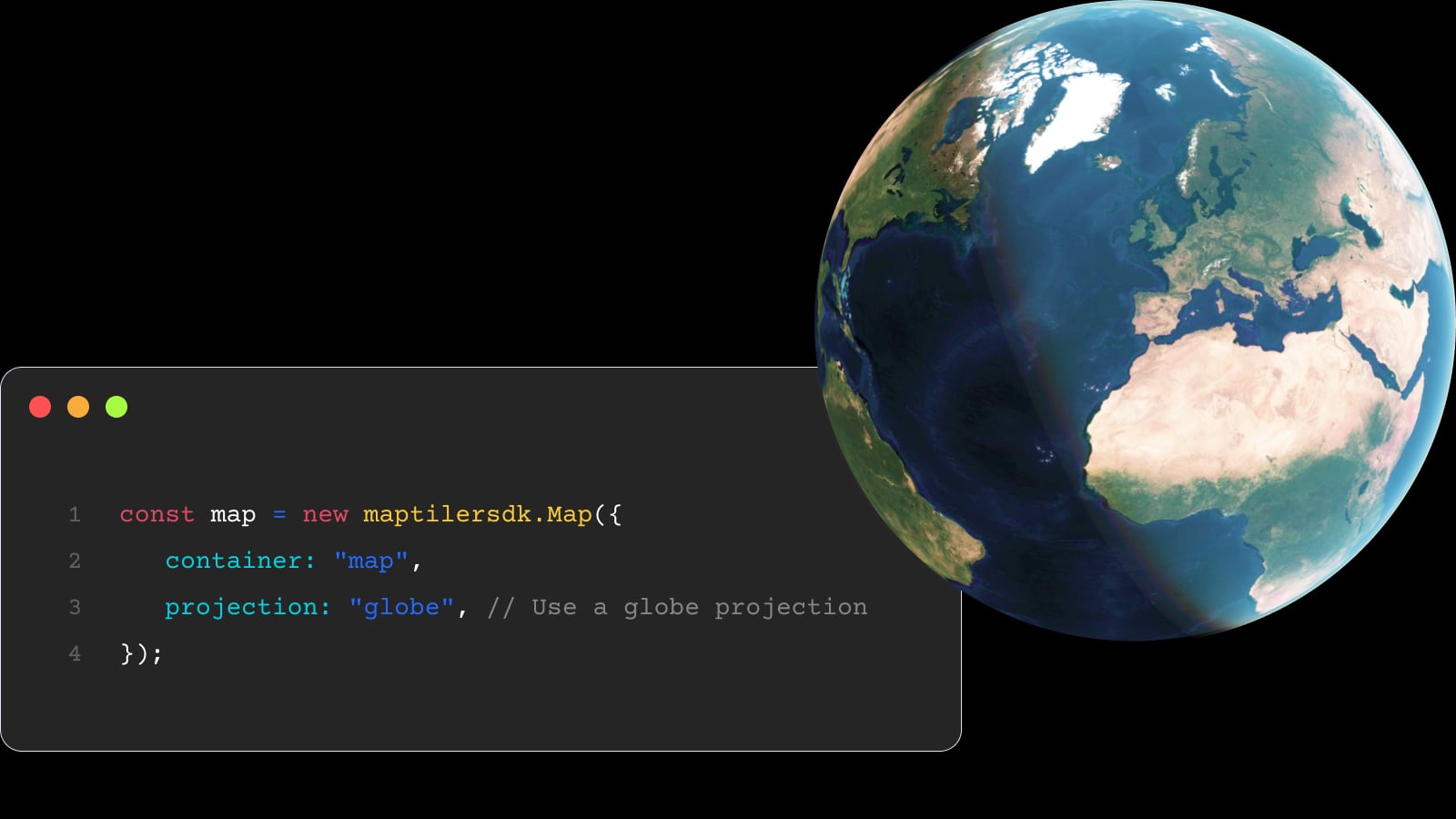 Turn a flat map into a globe with one line of JavaScript code