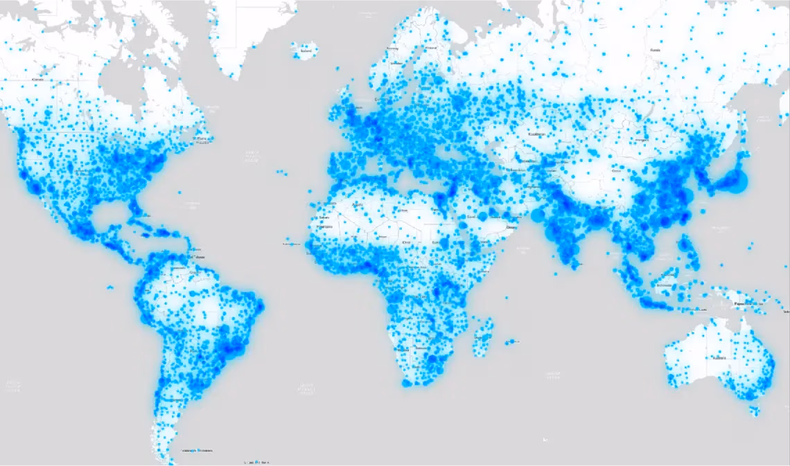 data on the light map