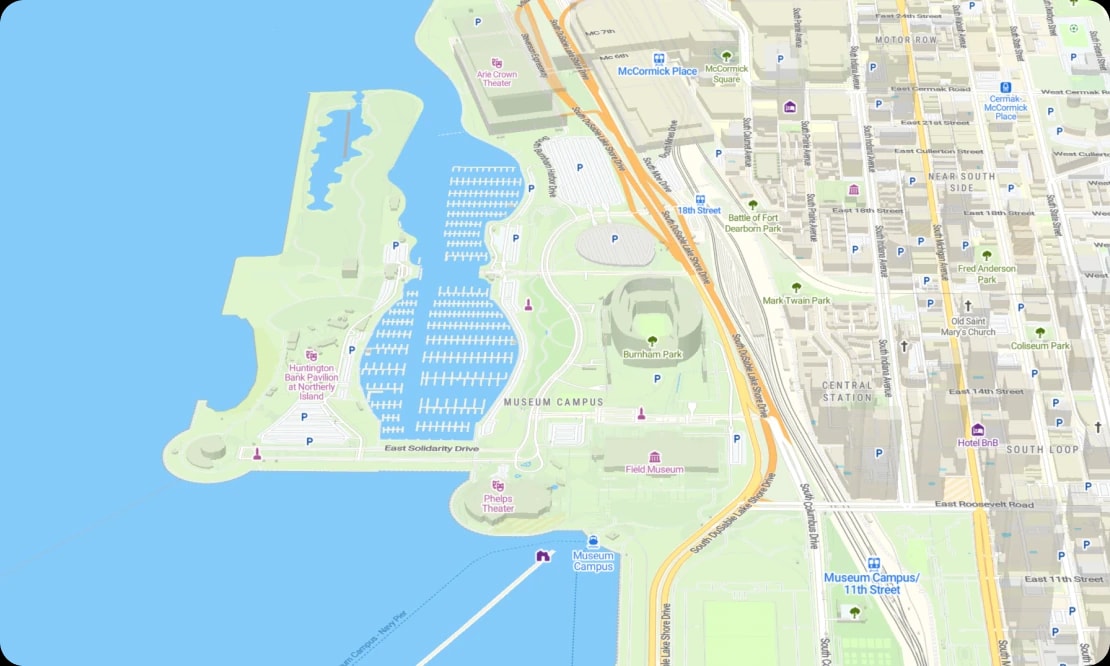 Map with extra features