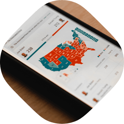 News with election results on a mobile phone