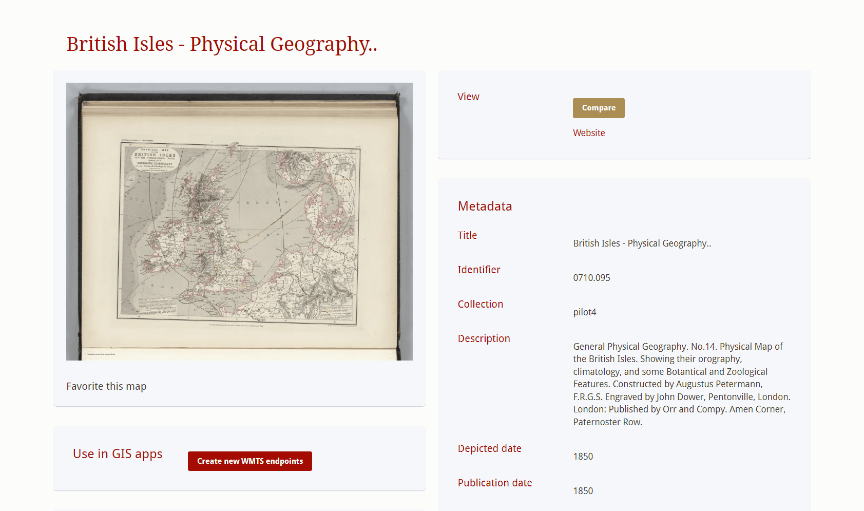 Vintage map available via API as WMTS