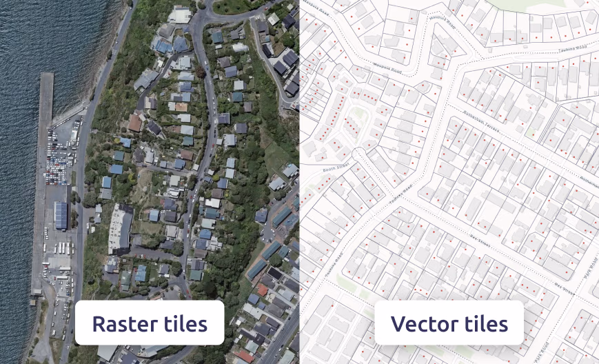 Raster and vector tiles processing