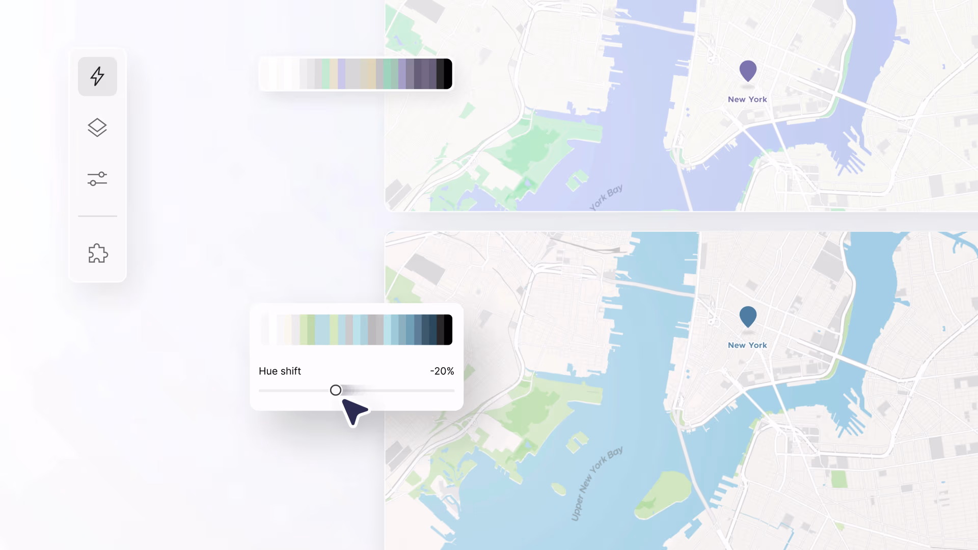 Map being customized changing color